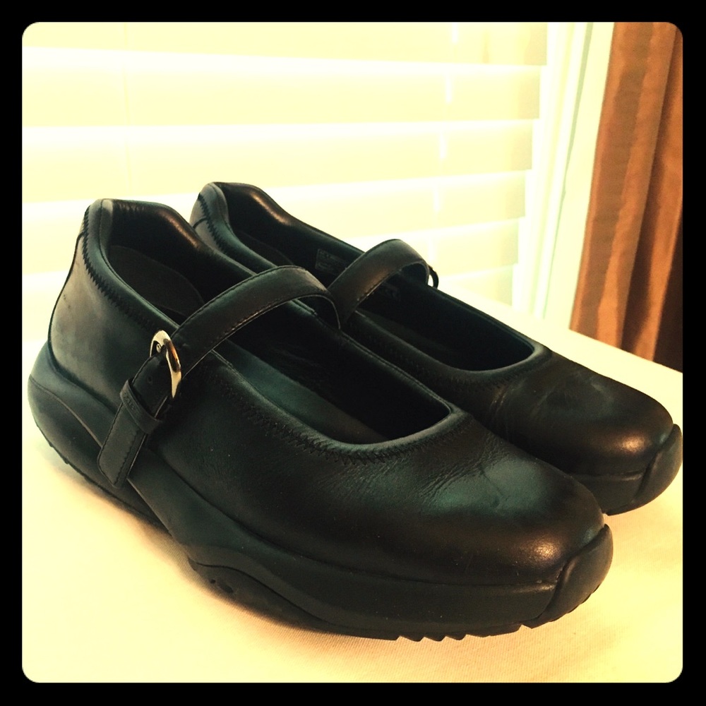 Black Leather MBT Mary Janes